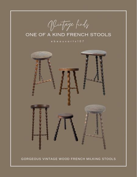 Love these beautiful unique one of a kind vintage wood French milking stools 

#LTKHome #LTKSaleAlert #LTKStyleTip
