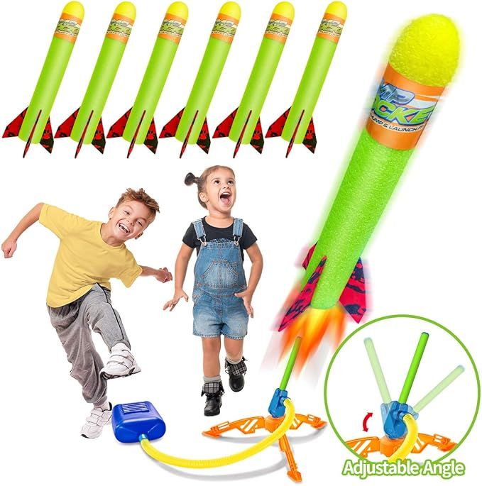Toy Rocket Launchers for Kids-Outdoor Toys for Boys with 6 Foam Air Jump Rockets-Perfect Sports G... | Amazon (US)