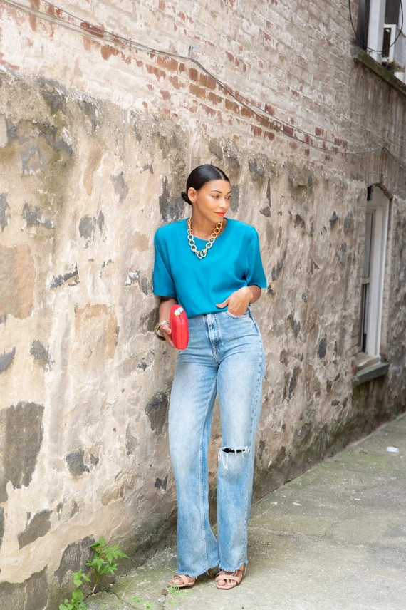 Vintage Blue Blouse | Etsy | Etsy (US)