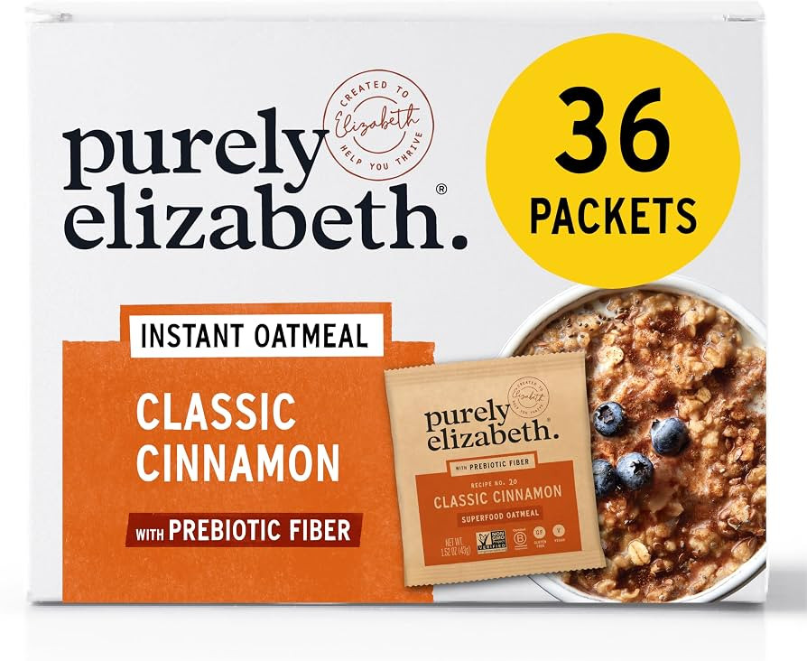 Purely Elizabeth Classic Cinnamon Superfood Oatmeal, with Prebiotic Fiber, Gluten Free & Non-GMO,... | Amazon (US)