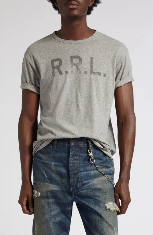 Double RL Logo Graphic T-Shirt in Heather Grey at Nordstrom, Size Large | Nordstrom