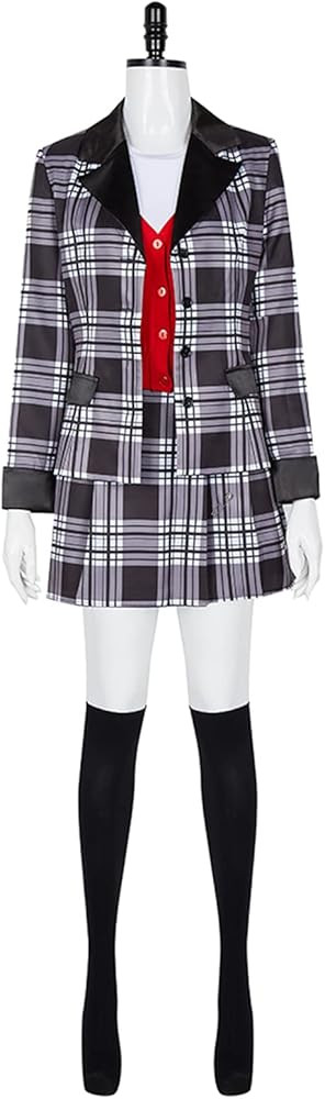 Clueless Dion Cosplay Costume Fancy Dress Plaid Uniform Full Set Halloween Outfits | Amazon (US)