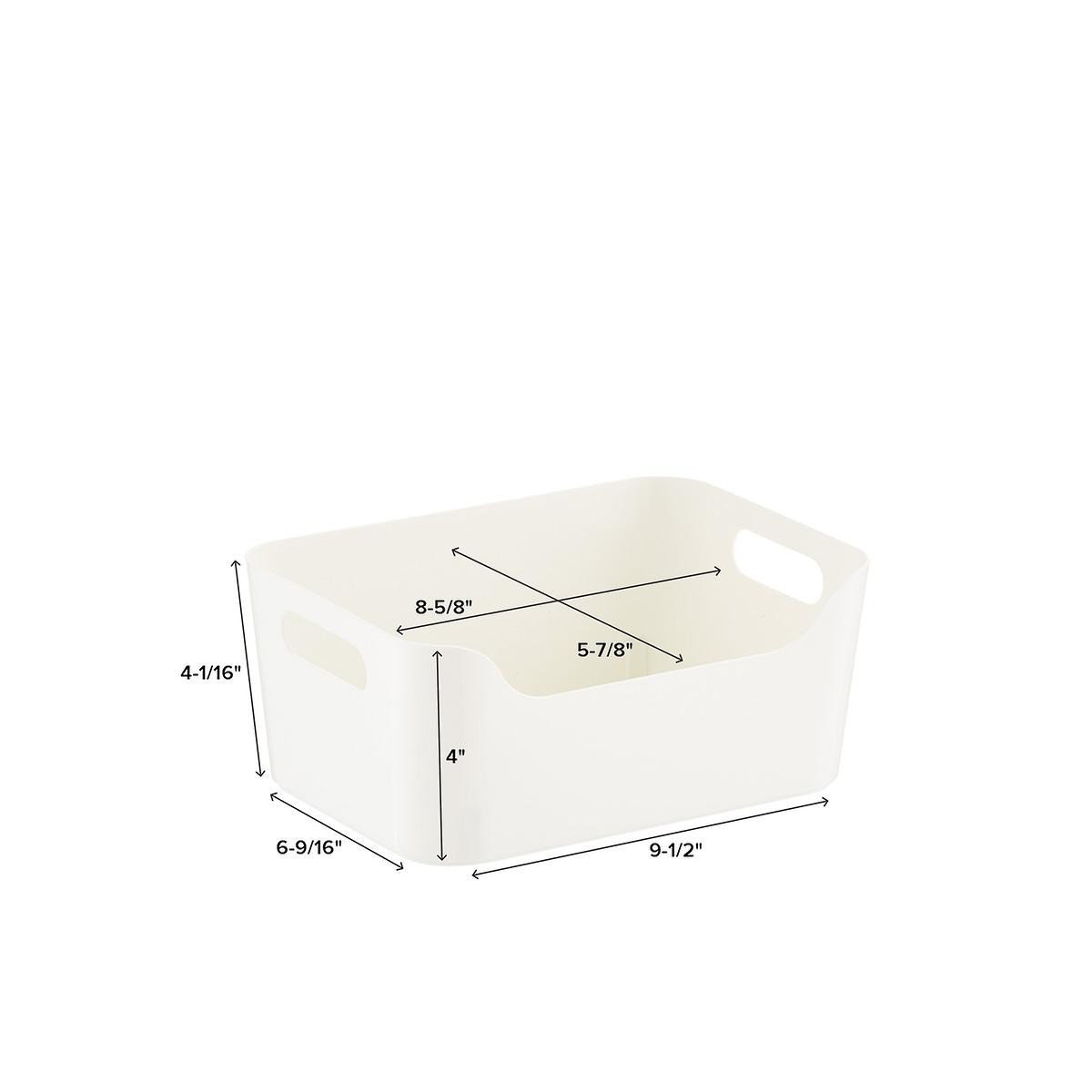 Medium Plastic Storage Bin w/ Handles White | The Container Store