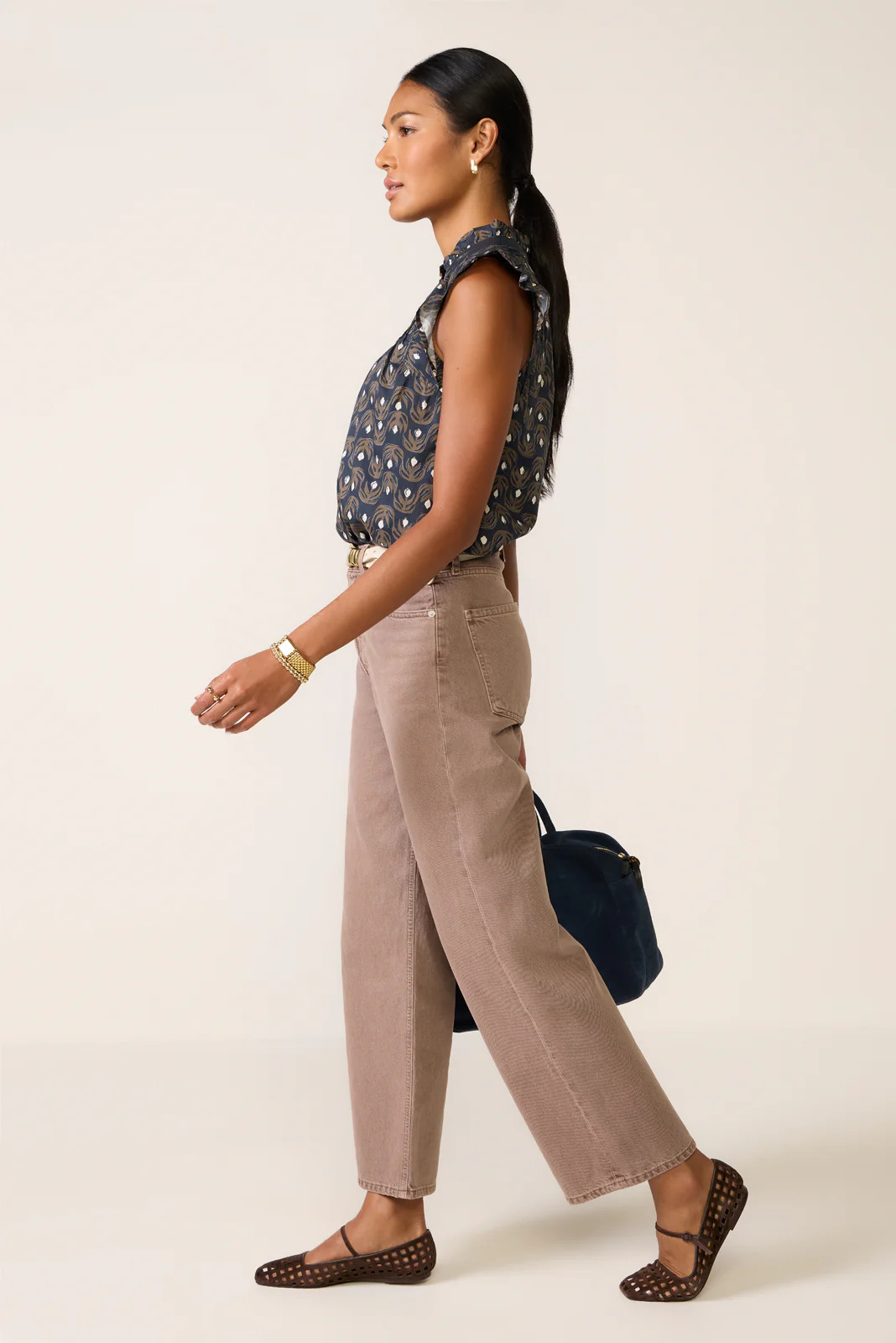 AGOLDE Women's Ren Wide Leg Jean, Size 27, Taupe | Evereve