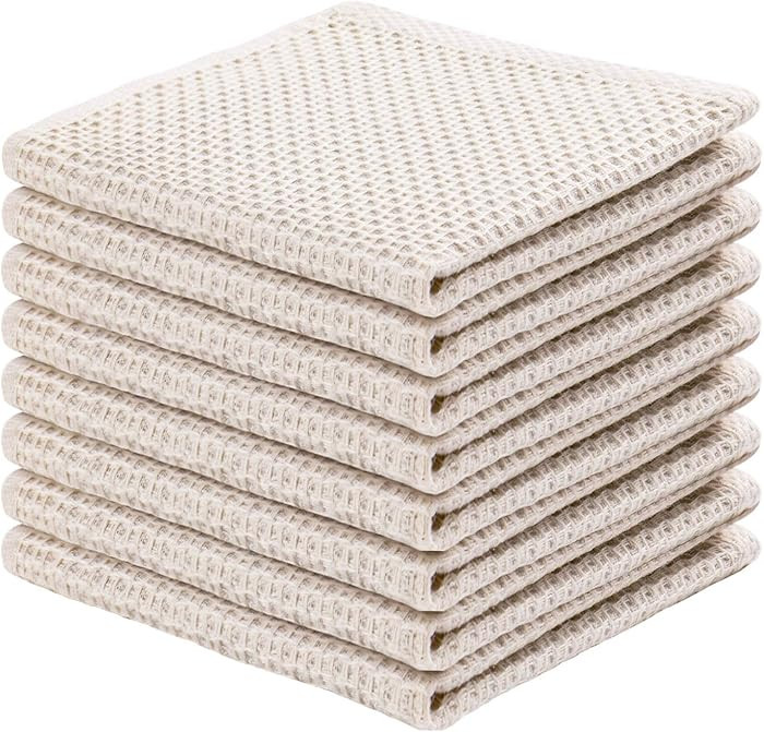 joybest Cotton Kitchen Dish Cloths, 8-Pack Waffle Weave Ultra Soft Absorbent Dish Towels Washclot... | Amazon (US)