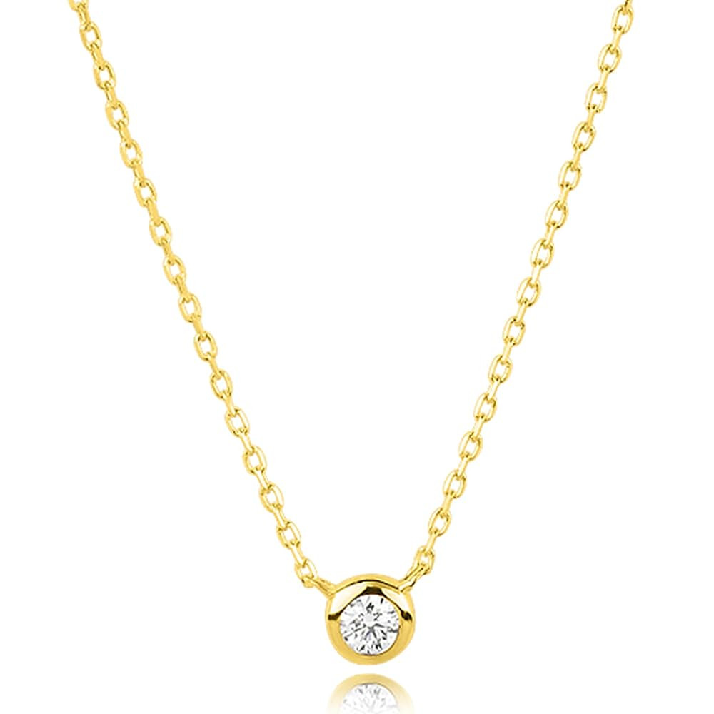 MAX + STONE 10K Yellow Gold Dainty Diamond Bracelet or Pendant for Women | Hypoallergenic Bezel L... | Amazon (US)
