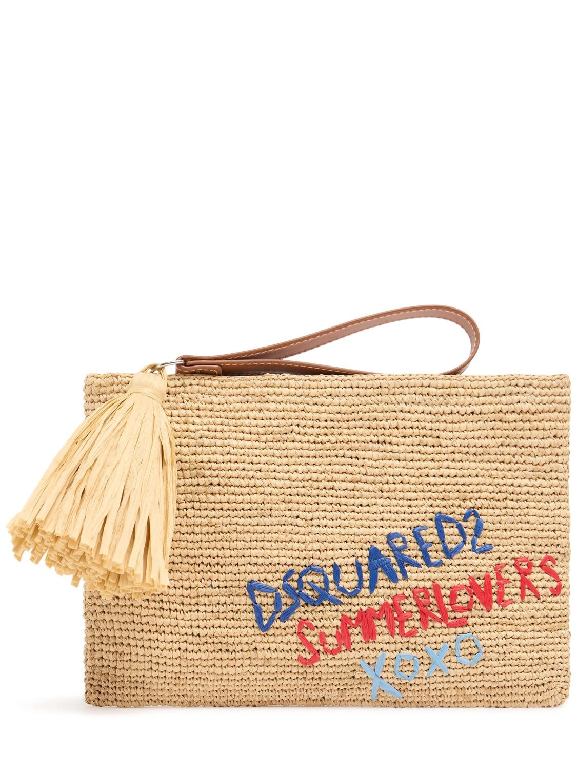 Embroidered Raffia Pouch | Luisaviaroma