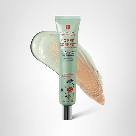 Erborian CC Red Color Correcting SPF 25 Green Pigment Cream, Neutralizes Redness, Calms Skin, Lig... | Amazon (US)