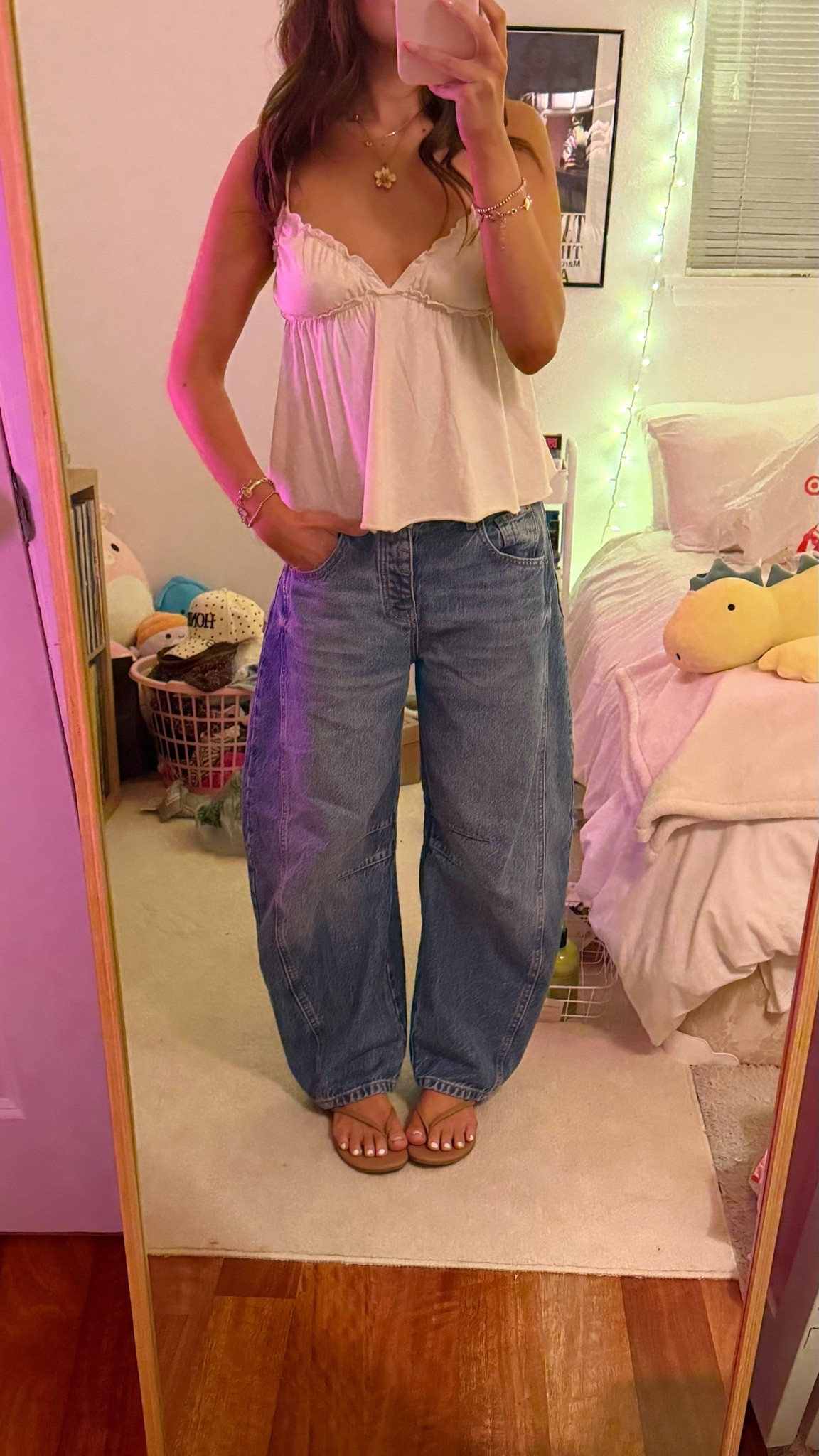 free people barrel jeans and flip flops all summer >> 🤍

#LTKootd #LTKdayinmylife #LTKgrwm