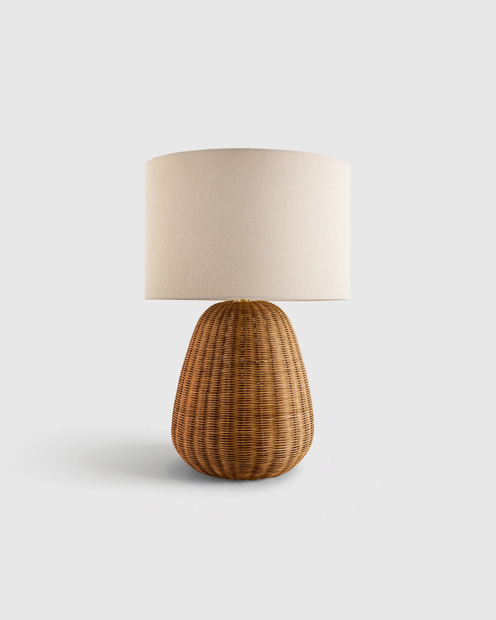 Natural Rattan Table Lamp with Linen Shade | Quince
