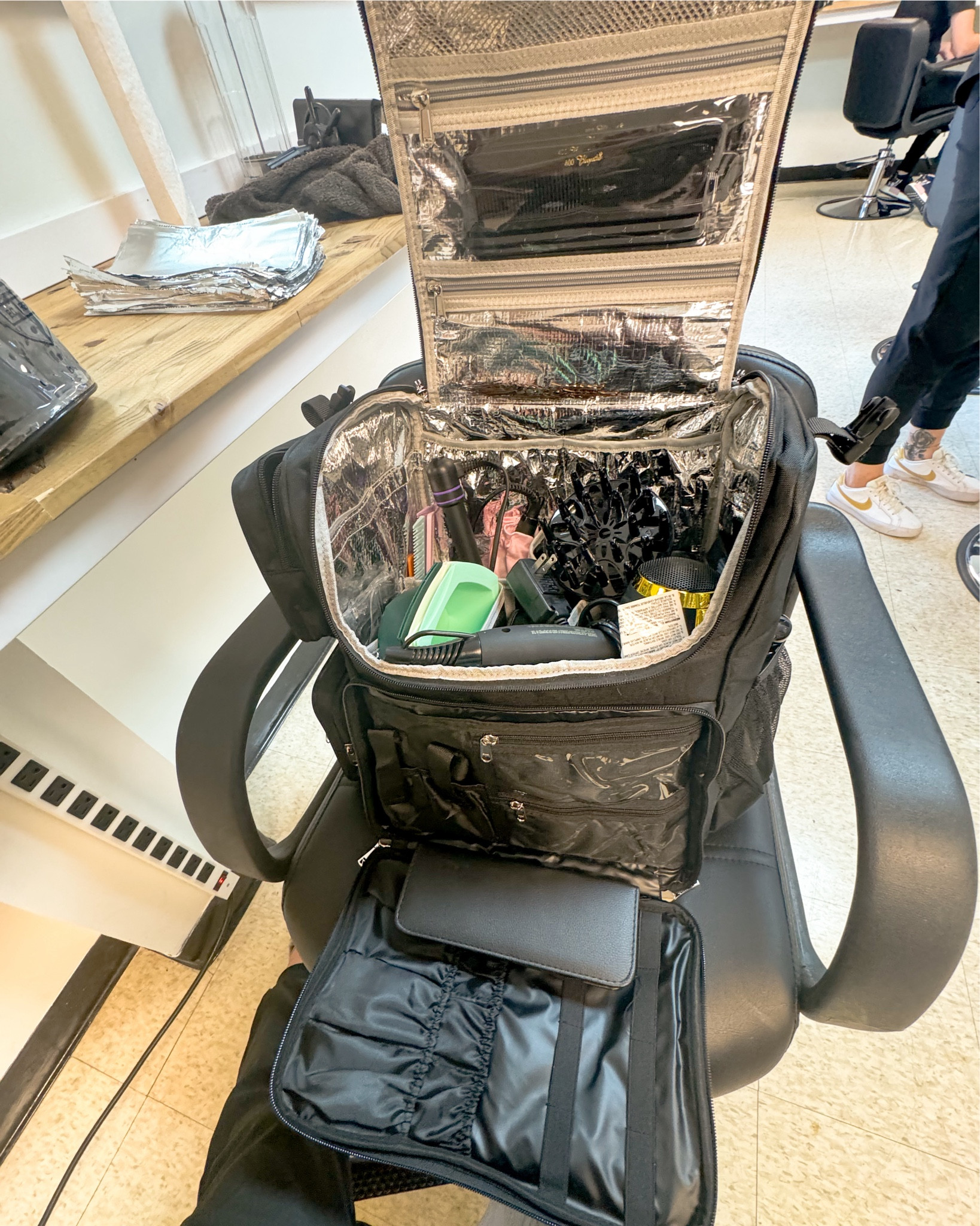 The best bag for stylists + students!
When looking for a bag, I wanted something more compact while still having room for everything in my kit- I FOUND IT🤗

😍Key features:
- thermal lining
- USB charging port
- backpack straps that can be hidden
- luggage strap
- adjustable dividers

#LTKFindsUnder100 #LTKWorkwear #LTKItBag