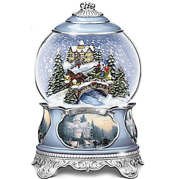 Thomas Kinkade Jingle Bells Christmas Musical Snowglobe | Bradford Exchange