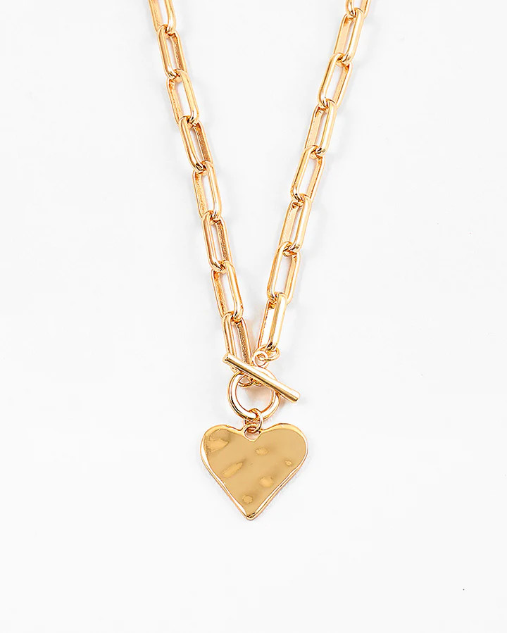 Hammered Heart Toggle Necklace | Erin McDermott Jewelry
