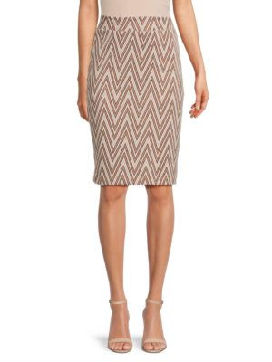 Renee C. Chevron Knee Skirt on SALE | Saks OFF 5TH | Saks Fifth Avenue OFF 5TH