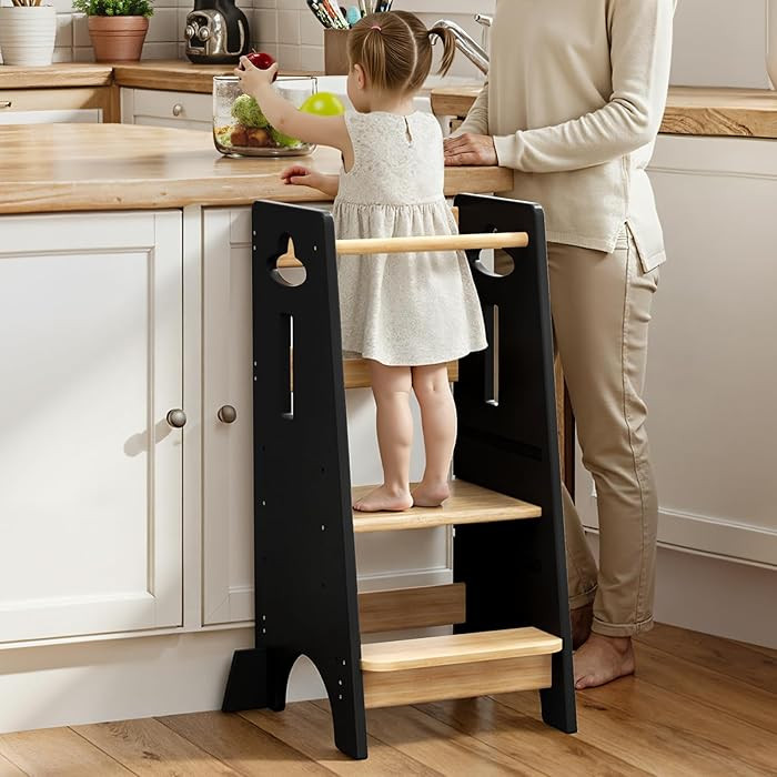 COSYLAND 3 Levels Adjustable Toddler Standing Tower - 33.5IN/85CM Stable Kids Kitchen Step Stool ... | Amazon (US)