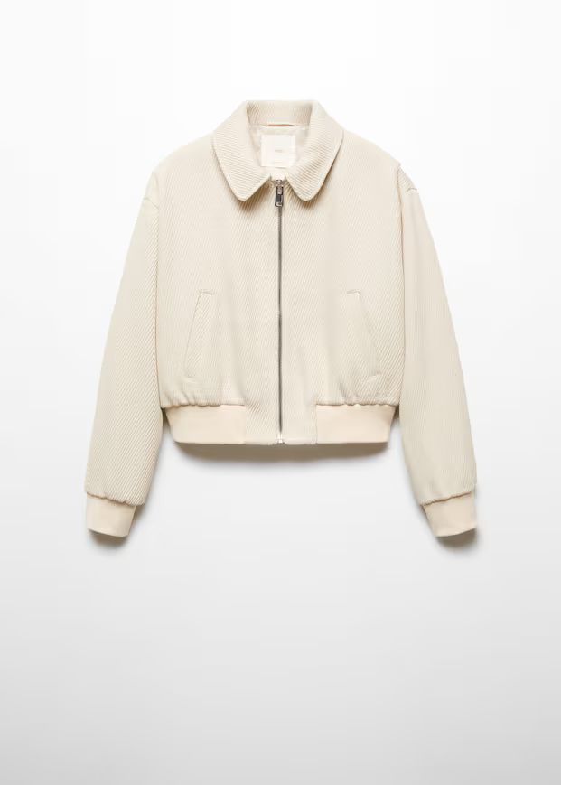 Textured bomber jacket -  Women | Mango United Kingdom | MANGO (UK)