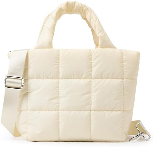 KALIDI Quilted Tote Bag Small Puffer Crossbody Bag for Women Lightweight Nylon Puffy Shoulder Han... | Amazon (US)