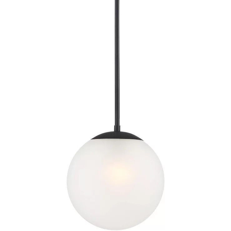 360 Lighting Black Mini Pendant 10" Wide Modern Orb Frosted Globe Glass Shade for Dining Room Liv... | Target
