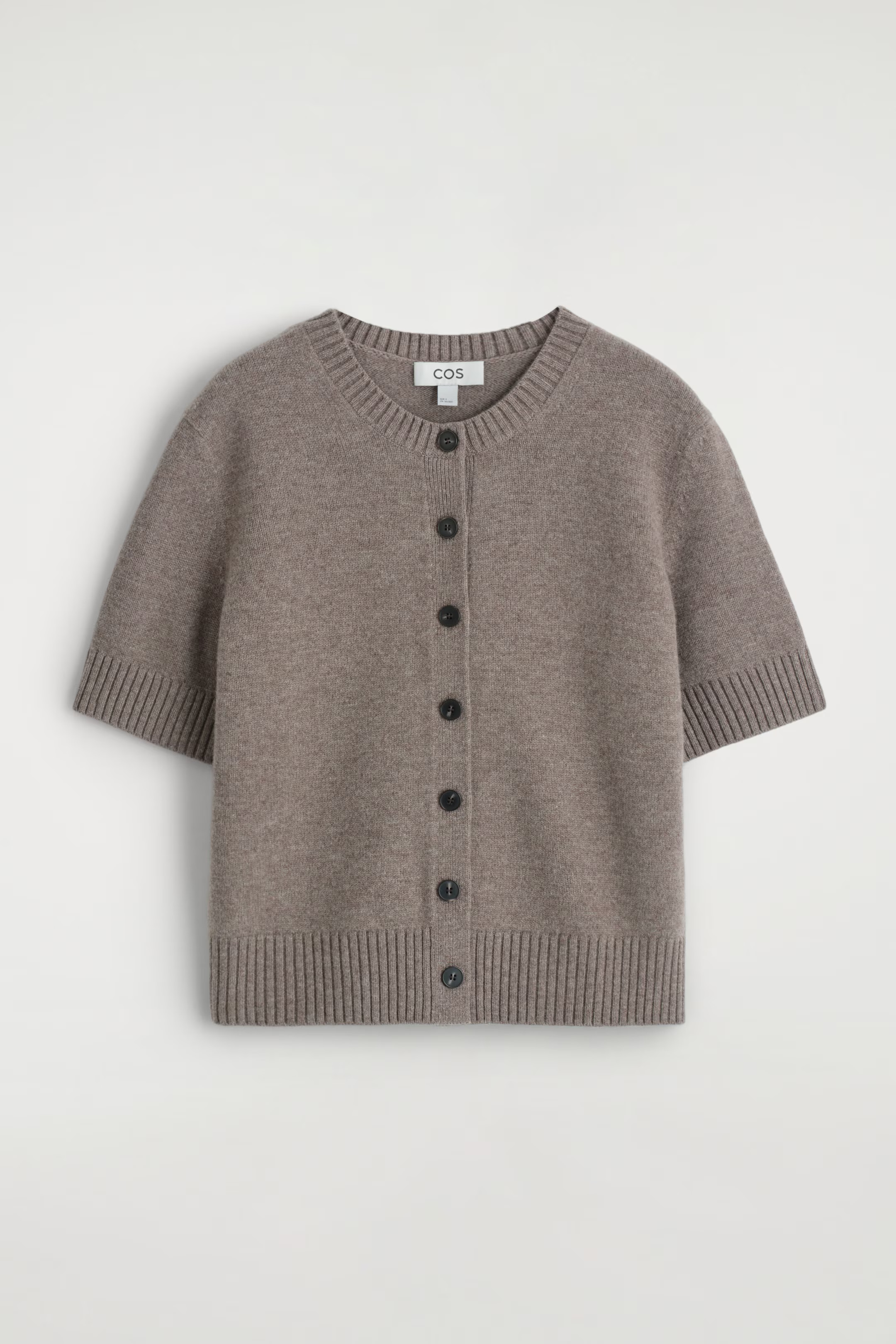 MERINO WOOL SHORT-SLEEVED CARDIGAN - MOLE | COS GB | COS UK