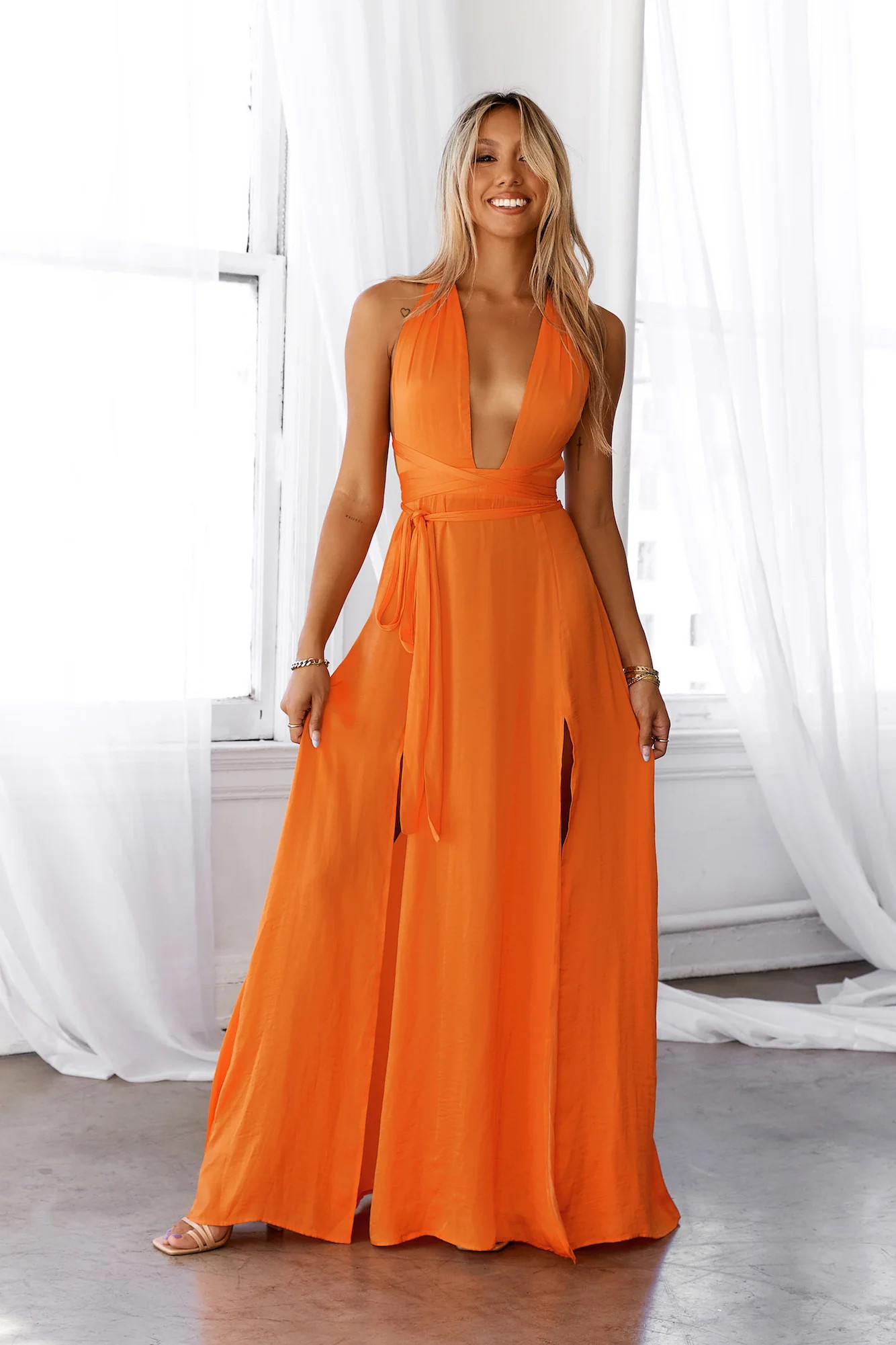 HELLO MOLLY My Solo Debut Maxi Dress Orange | Hello Molly (AU)
