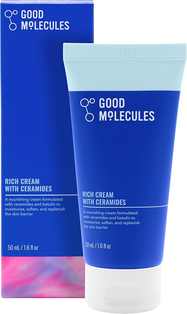 Good Molecules Rich Cream with Ceramides 50 ml / 1.6 oz – Daily Facial Moisturizer for Dry Skin... | Amazon (US)