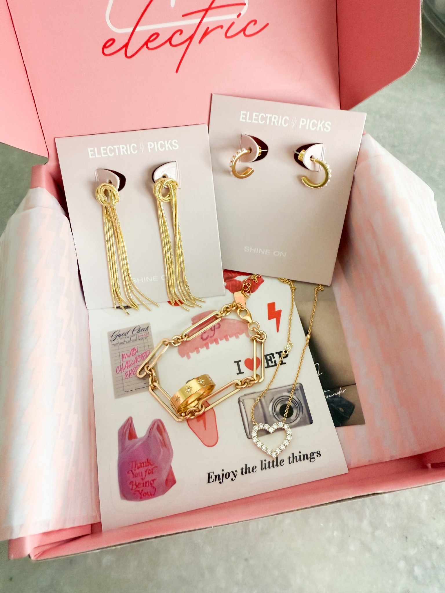 How fun for Valentine’s Day?! I just recurved my electric picks sample sale mystery box in the mail and it’s a good one!! 

#LTKootd #LTKValentine #LTKSaleAlert
