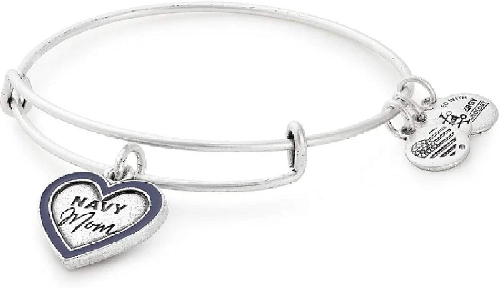 Alex and Ani Women's Navy Mom Bangle Bracelet, Rafaelian Silver | Amazon (US)
