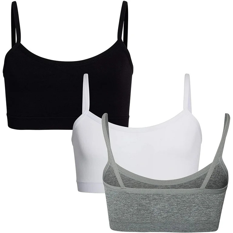 Rene Rofe Girls' Training Bra - 3 Pack Microfiber Cami Bralette (M-XL) - Walmart.com | Walmart (US)