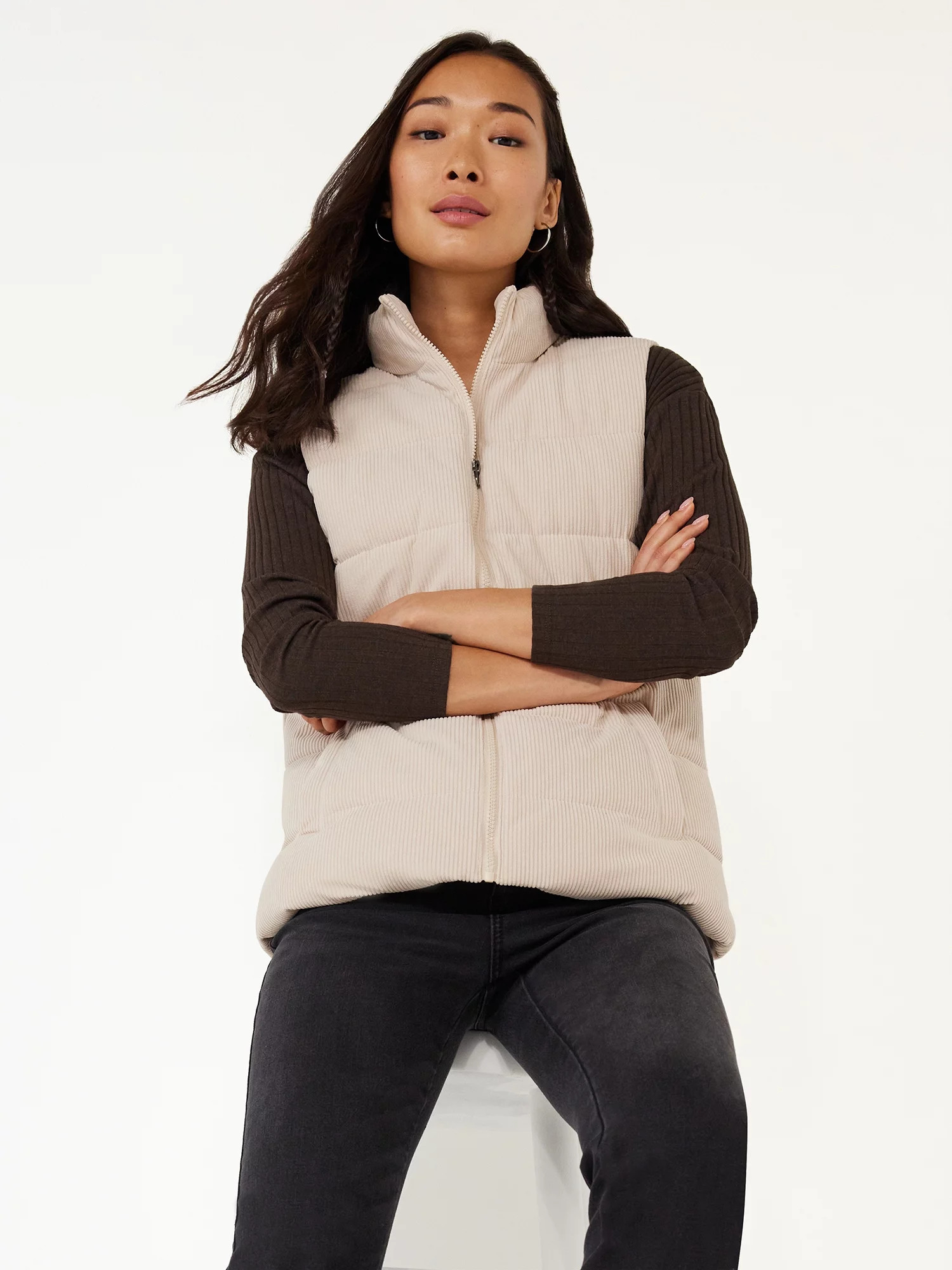 Time and Tru Women's Quilted Corduroy Vest, Sizes XS-3X - Walmart.com | Walmart (US)