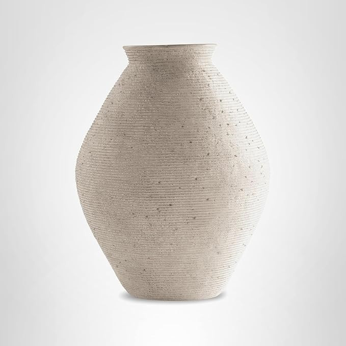 Signature Design by Ashley Hannela 17" Modern Distressed Polyresin Vase, Antique Tan | Amazon (US)