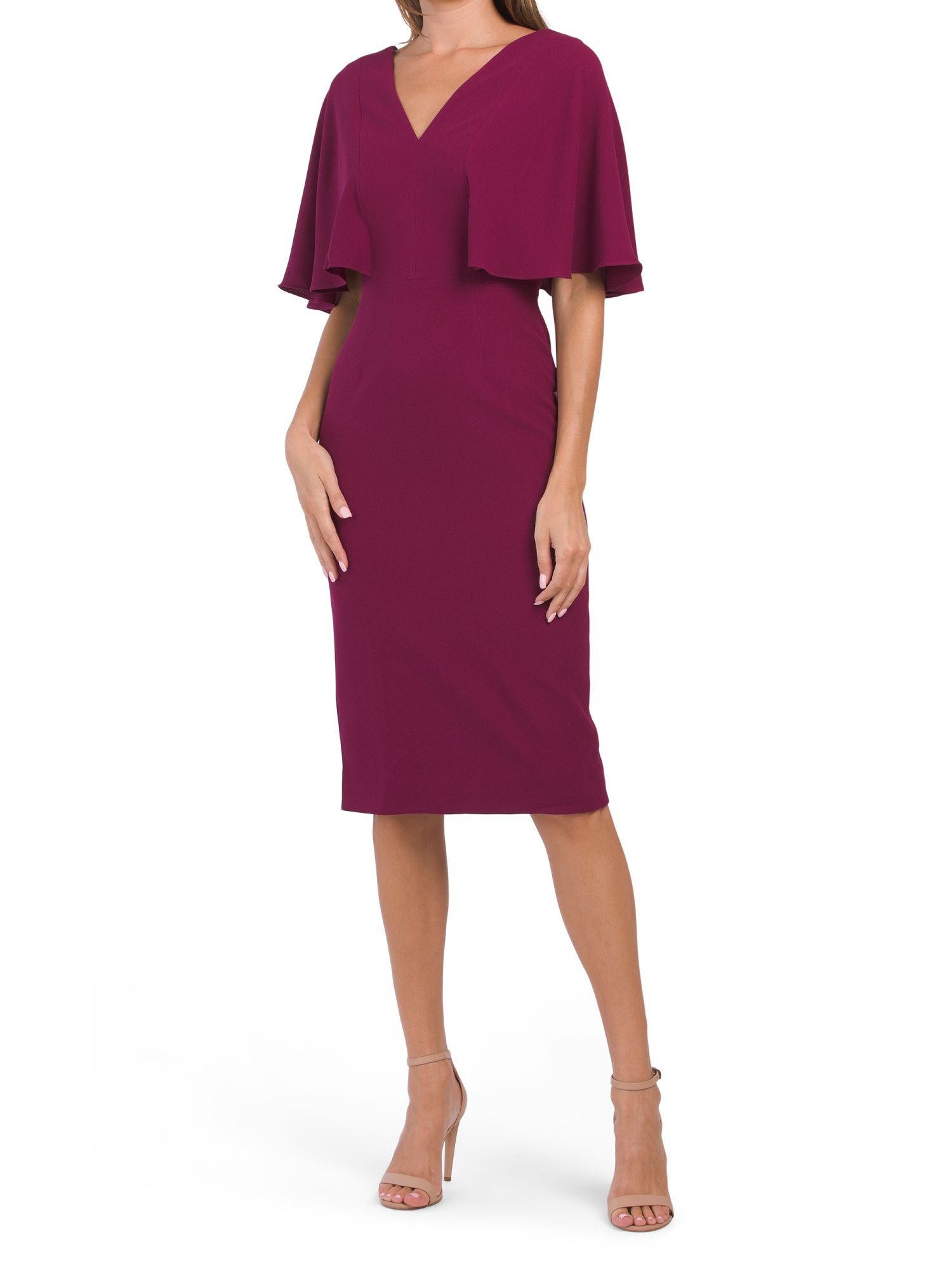 Louisa Cape Sleeve V-neck Dress | TJ Maxx