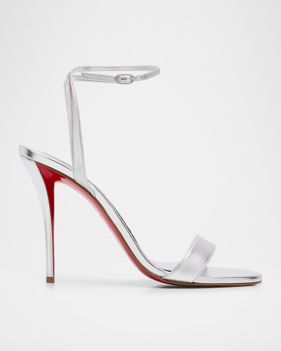 Christian Louboutin 100mm Miss Z Metallic Leather Sandals | Neiman Marcus
