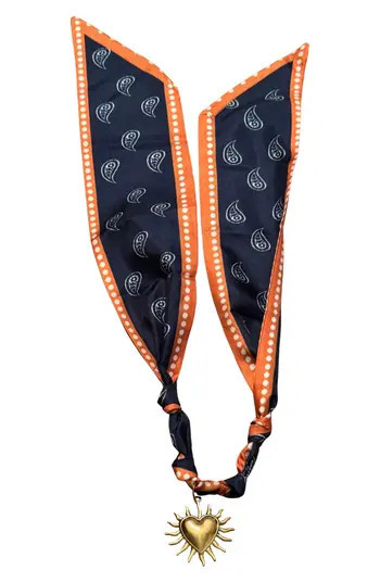 MacRae & Co. Sun Heart Charm Scarf Necklace in Gold Blue Heart at Nordstrom Rack | Nordstrom Rack