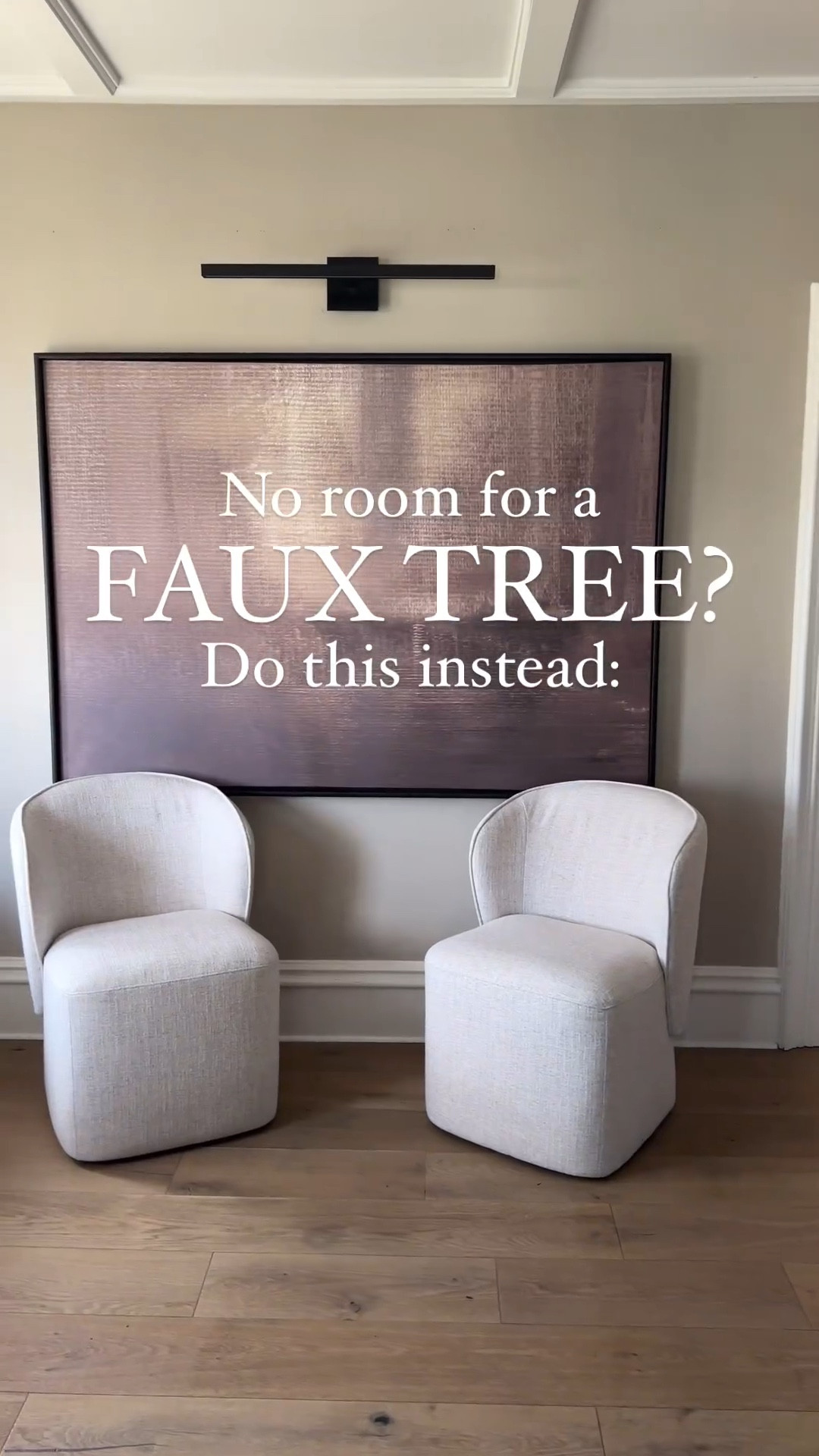 If you have a small living room like mine, and you don’t have room to add a faux tree - try a wall hanging vase to add height or an oversized arrangement to give that same ‘tree-like’ appearance!

Don’t forget to follow @elevatedneutrals on all social media platforms for more home inspiration!

Faux Stems | Ceramic Vase | Artisan Vessel | Floral Stems | Neutral Accent Chairs | Gray | Brown | Throw Pillows | Oriental Vintage Rug | Loloi Rug | Billie Rug

#LTKVideo #LTKHome