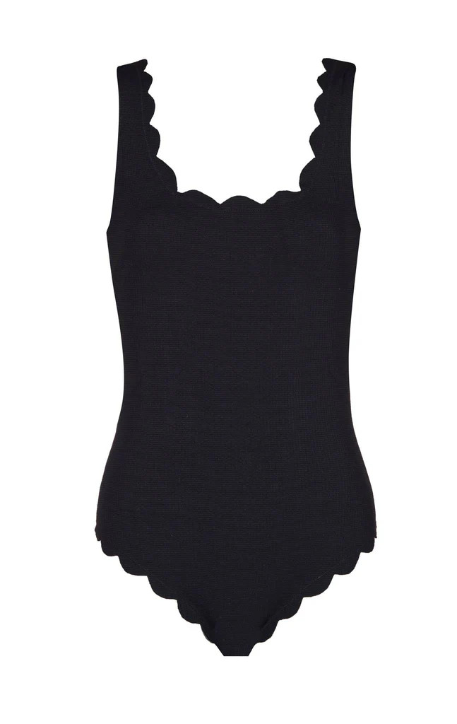 Long Torso Palm Springs Maillot in Black/Indigo | Marysia Swim