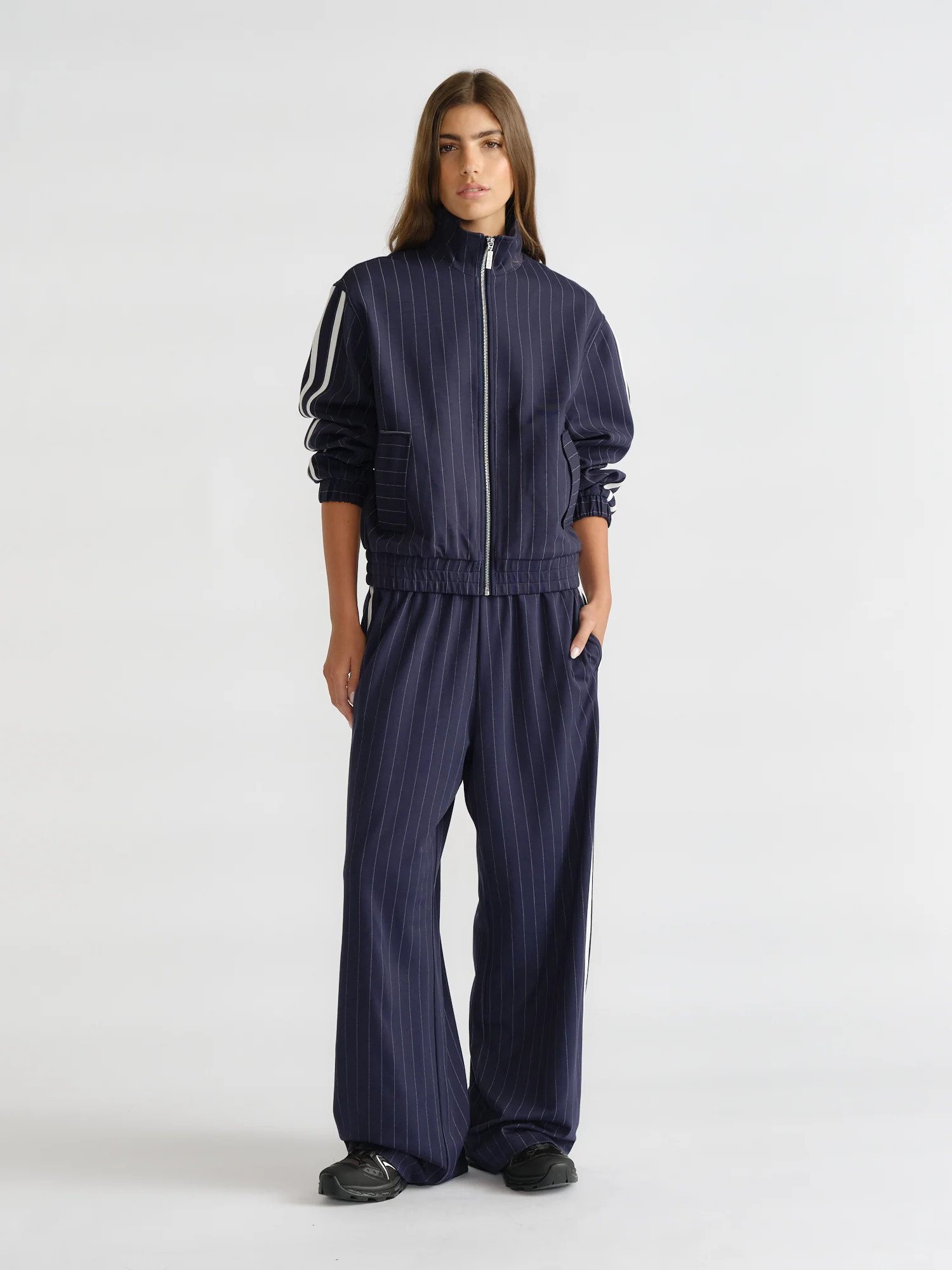 D-Luxe Double Stripe Pant - Navy Pinstripe | DECJUBA