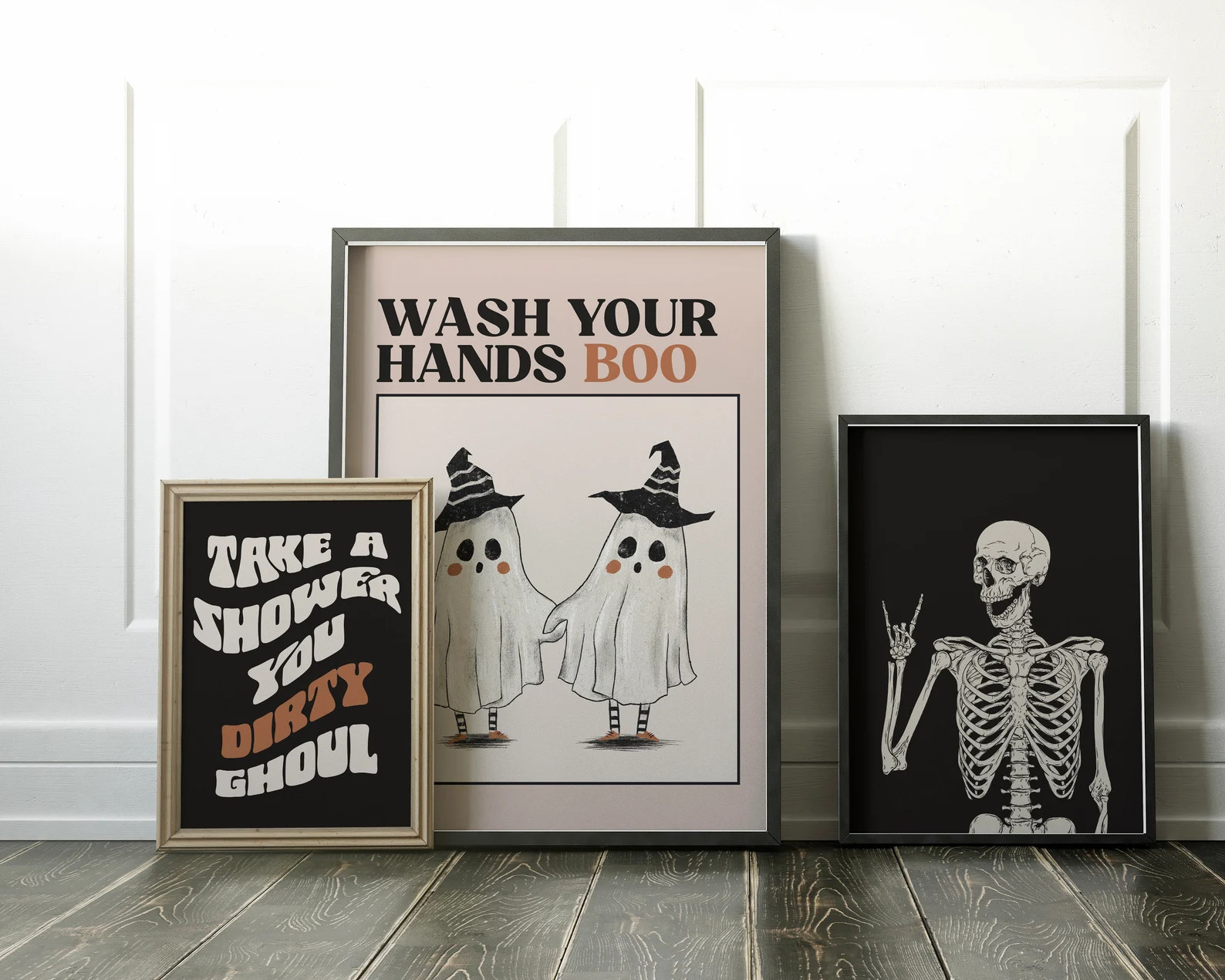 Wash Your Hands Sign Halloween Bathroom Decor Pink Halloween Bathroom Wall Art Funny Bathroom Art... | Etsy (US)