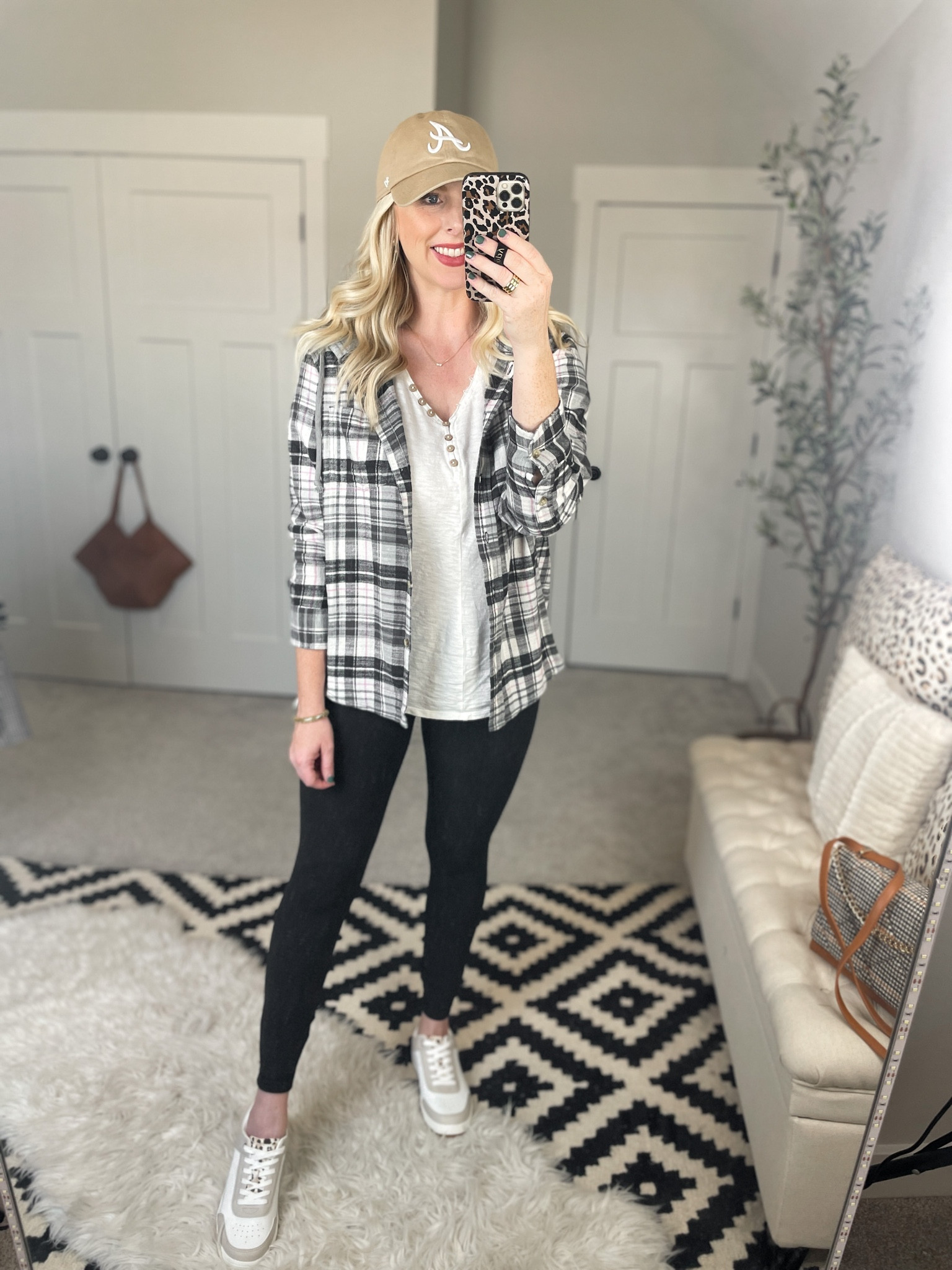 Walmart outfit, fall fashion, tunic tee, black leggings, hooded plaid flannel 

#LTKSeasonal #LTKunder50 #LTKstyletip
