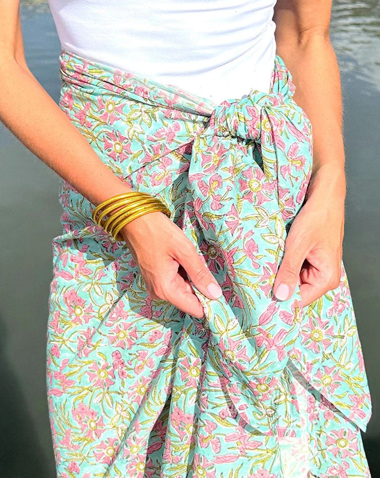 Pinwheel Pareo in Aqua | Christina Dickson Home