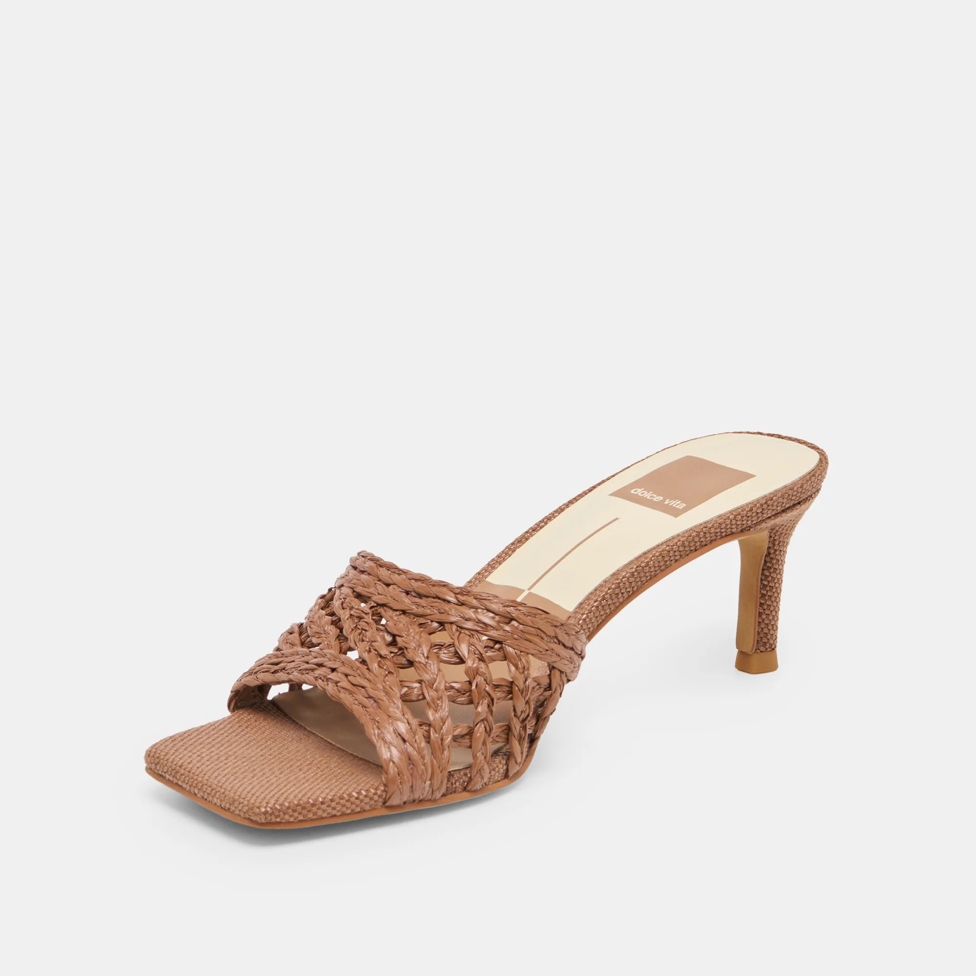 Bowen Heels Cognac Raffia | DolceVita.com