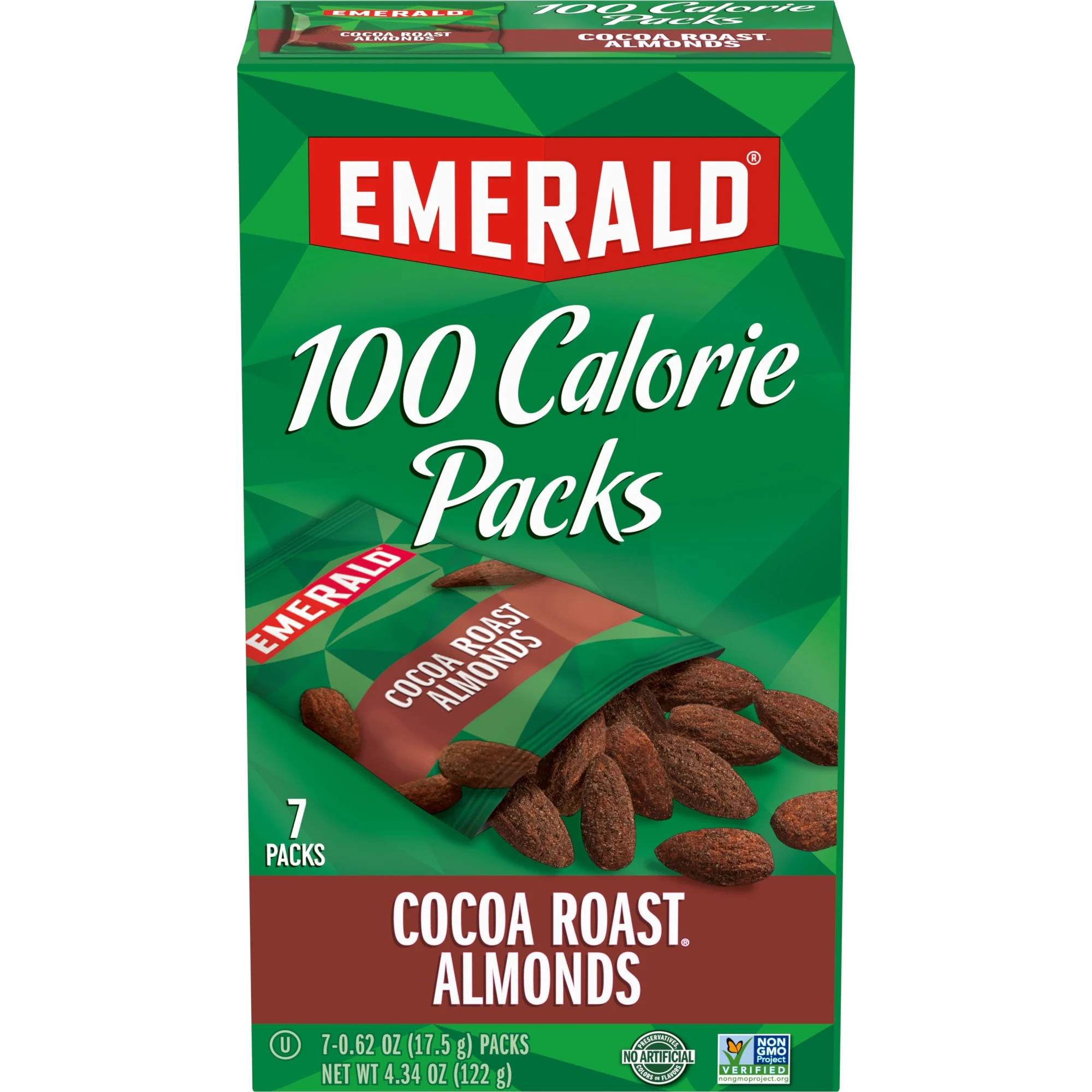 Emerald Nuts, Cocoa Roast(R) Almonds, 100 Calorie Packs, 7 Ct, 4.34 Oz | Walmart (US)