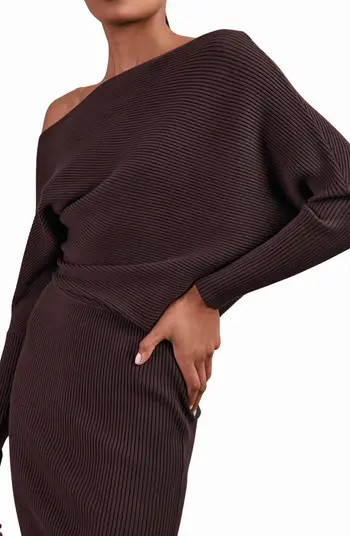 Lara Off the Shoulder Long Sleeve Sweater Dress | Nordstrom