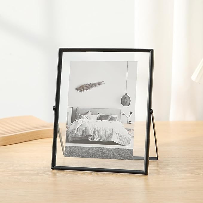 Floating Photo Frames 8x10 Vertical, Metal Frames Table Display Rectangle Picture Frame Black Tem... | Amazon (US)