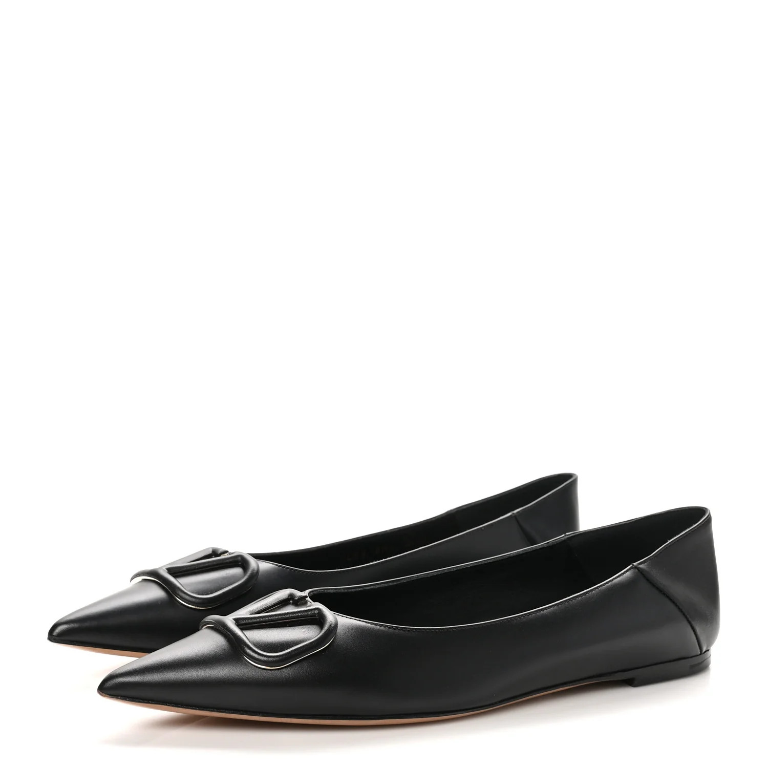 Nappa Vlogo Flats 40 Black | FASHIONPHILE (US)