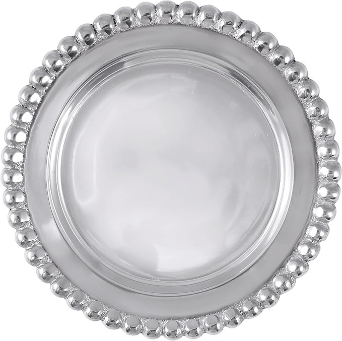 MARIPOSA Beaded Handcrafted Wine Coaster, One Size (Pack of 1), Silver | Amazon (US)