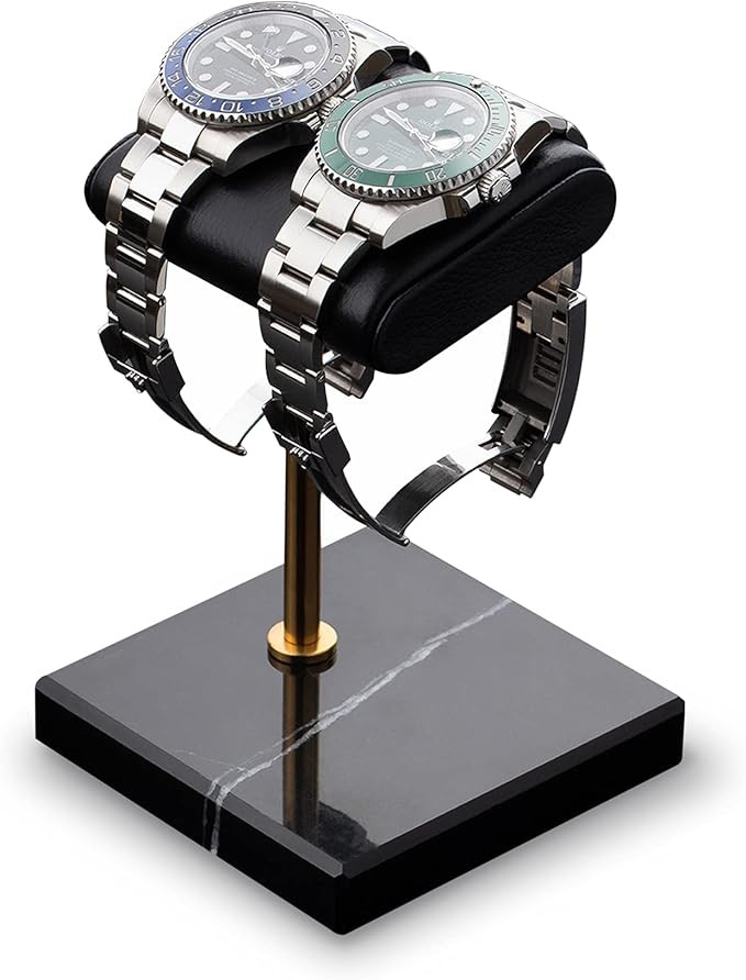 Watch Stand | Handcrafted Italian Napa Leather Natural Marble base | Watch display stand complime... | Amazon (US)
