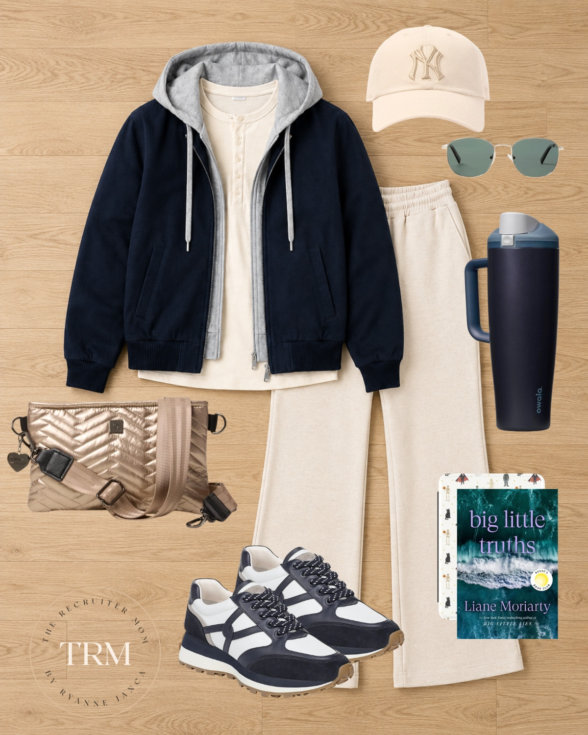 Casual navy + cream fall outfit with comfy pants, layered jacket + sneakers 💙 #CasualStyle #FallOutfit

#LTKSeasonal #LTKOver40 #LTKMidsize