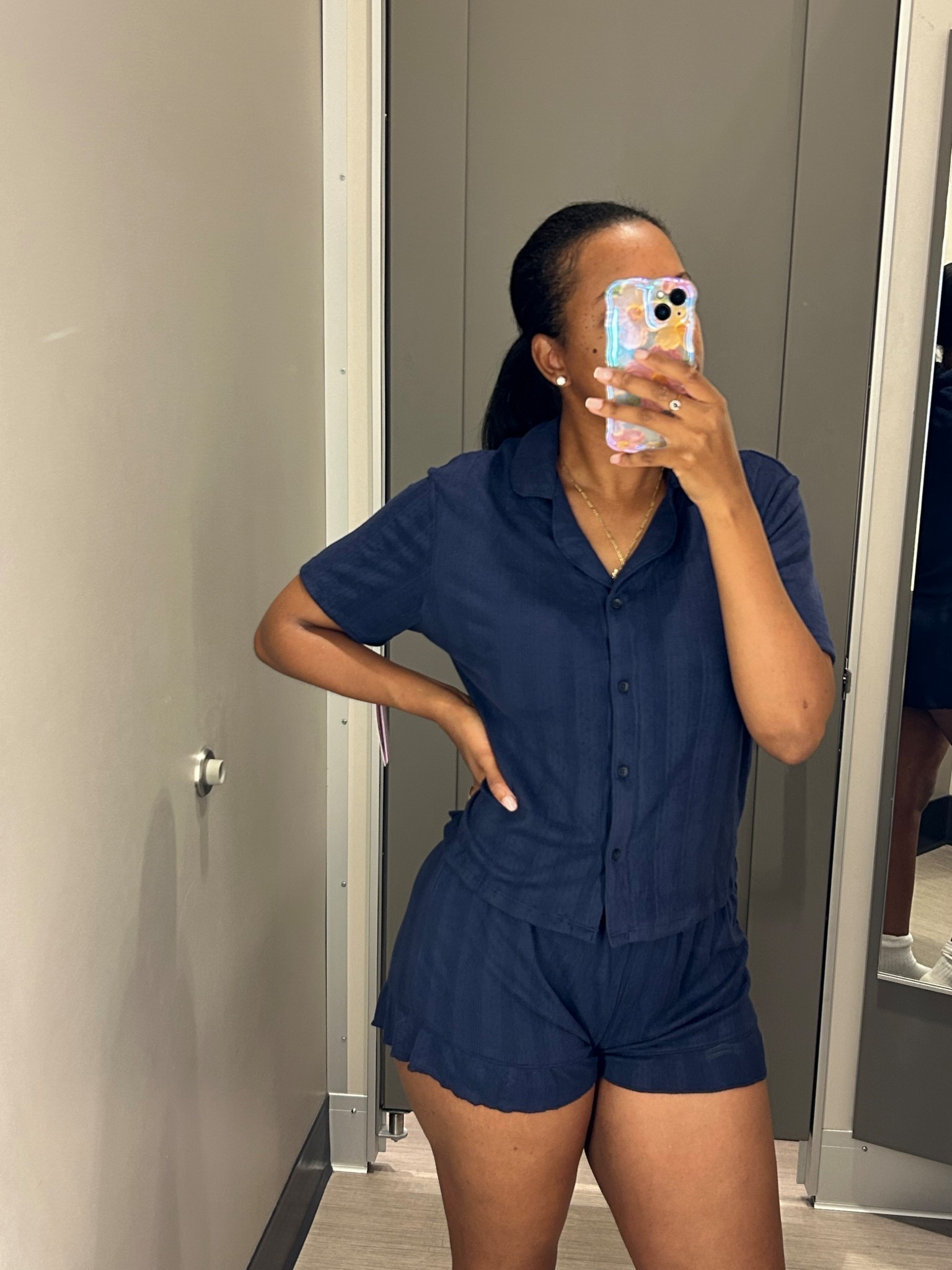 The material on these pajamas are soooo buttery soft! The shorts have a frilly design at the bottom 😍 #pajamas #comfy #cozy 

#LTKValentine #LTKgrwm #LTKselfcare