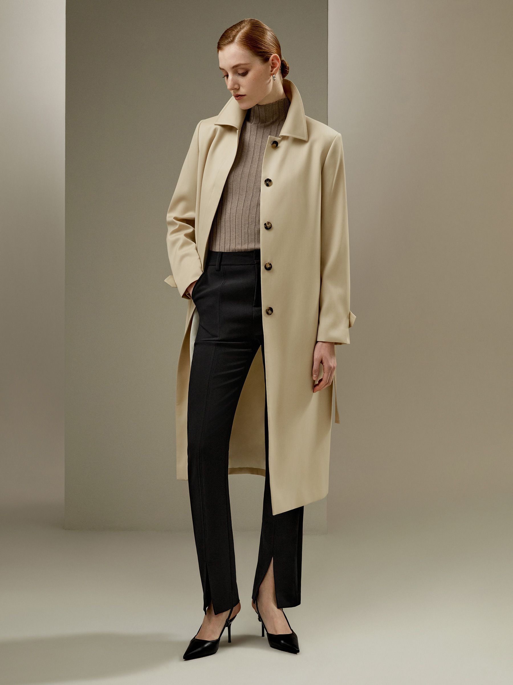 Water Repellent Classic Trenchcoat | LilySilk