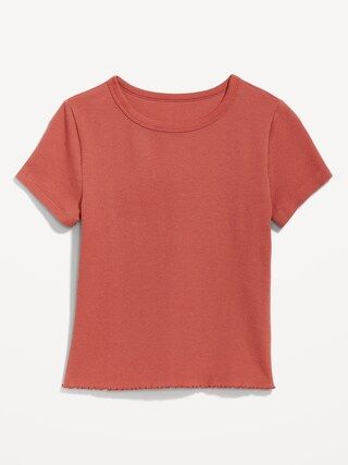Lettuce-Edge Thermal-Knit Cropped T-Shirt for Women | Old Navy (US)